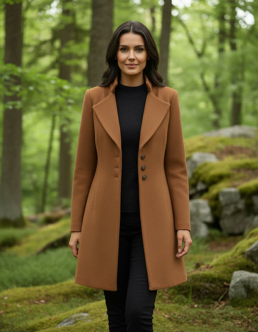 Italiensk Ullfrakk Dame Elegant – LØVIA