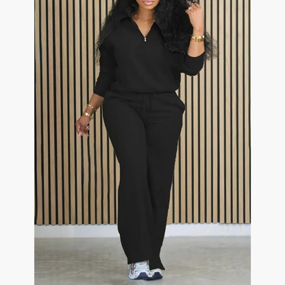 2-delt damesett med glidelås og bukse – stilren og komfortabel | LØVIA