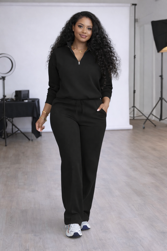 2-delt damesett med glidelås og bukse – stilren og komfortabel | LØVIA