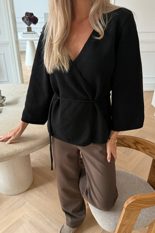 Anne Omslagscardigan – Svart