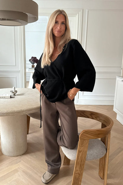 Anne Omslagscardigan – Svart