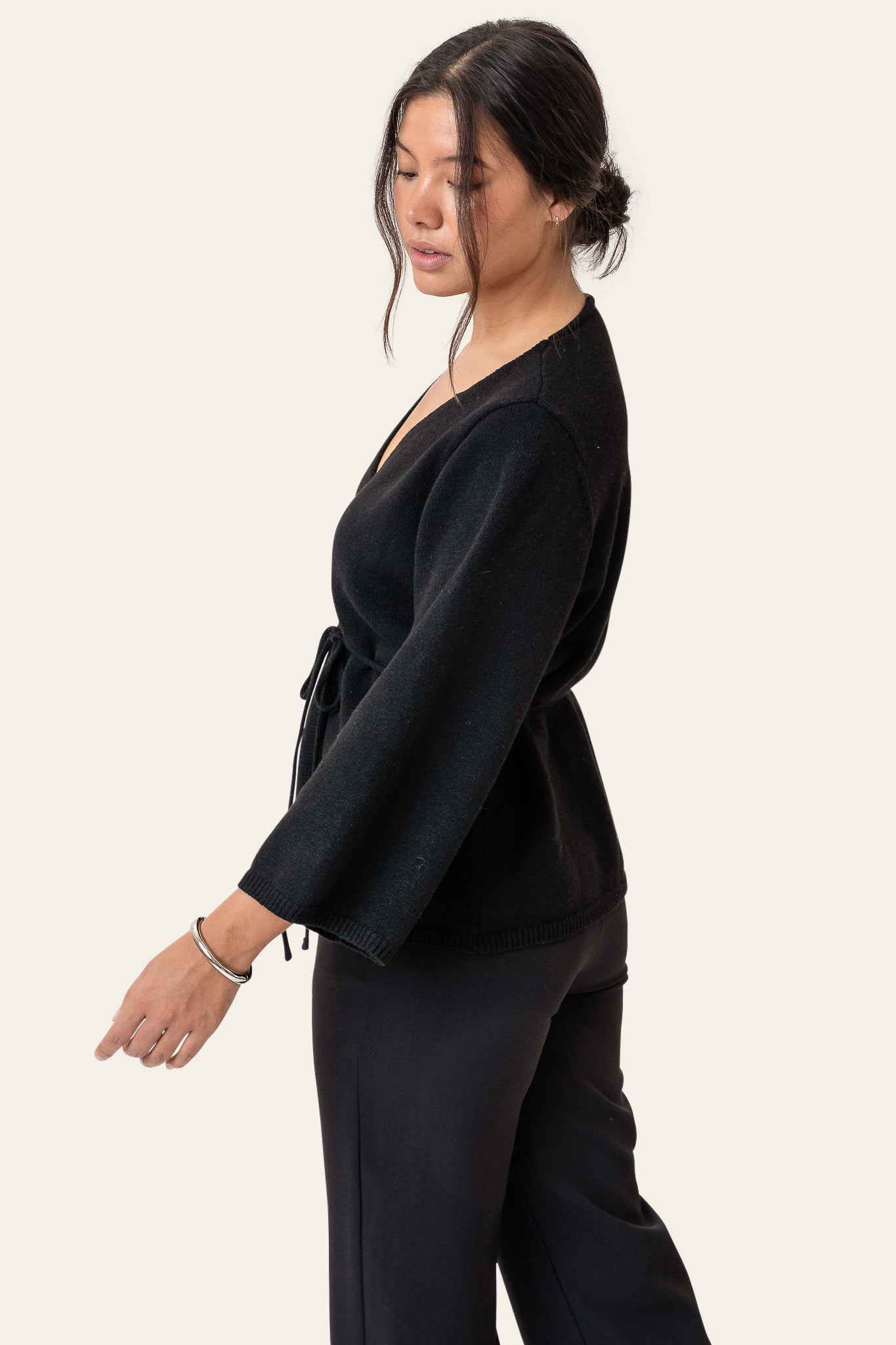 Anne Omslagscardigan – Svart