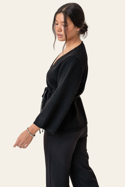 Anne Omslagscardigan – Svart