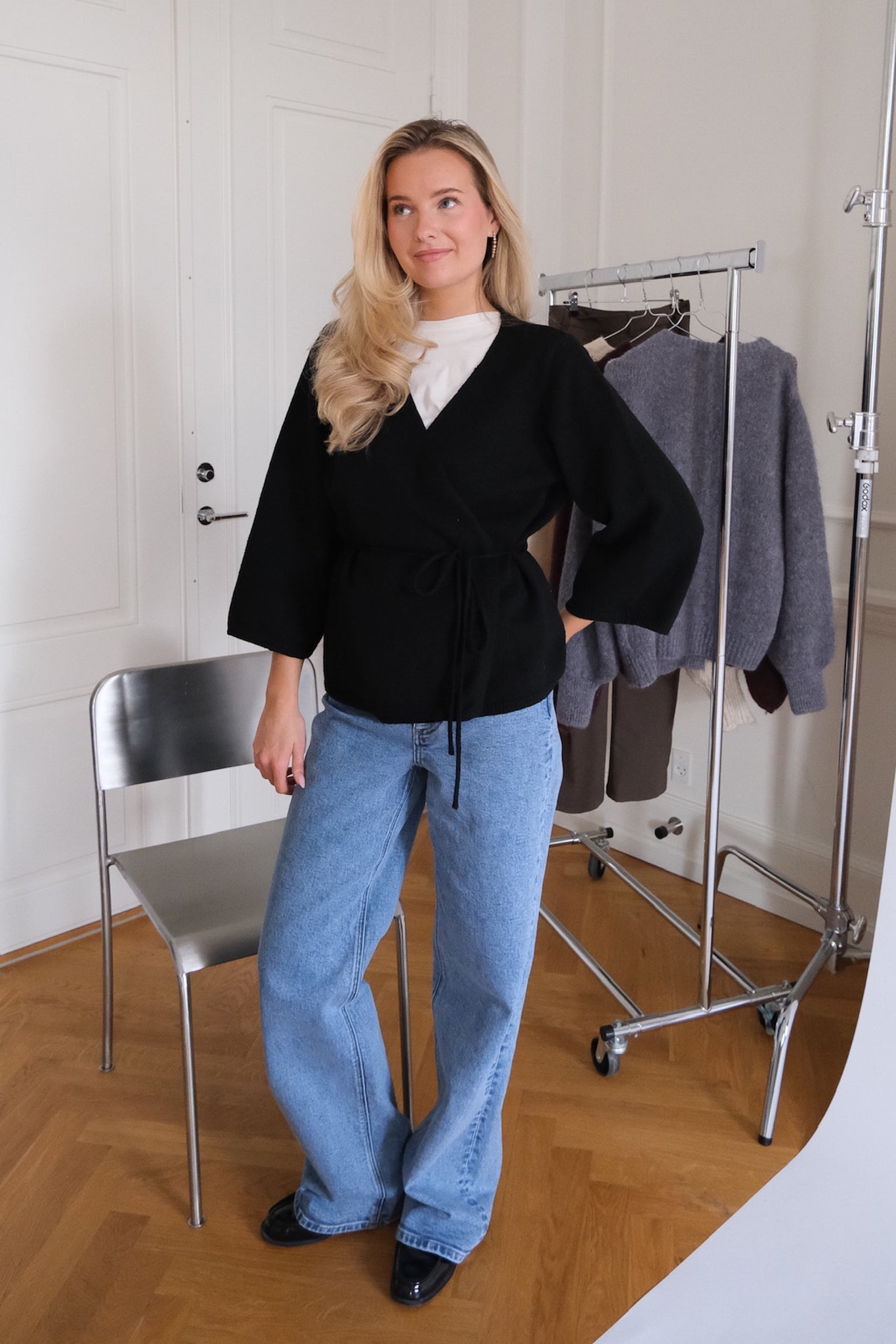 Anne Omslagscardigan – Svart