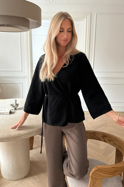 Anne Omslagscardigan – Svart