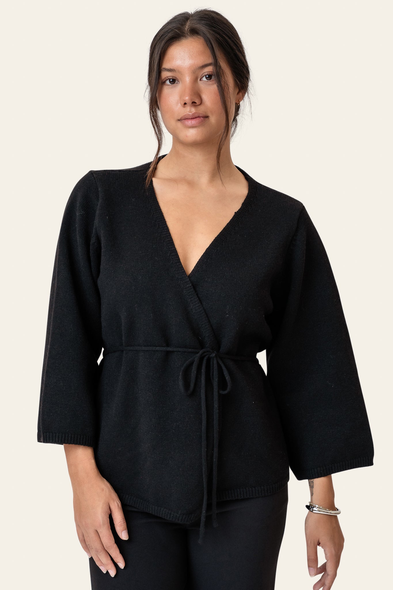 Anne Omslagscardigan – Svart