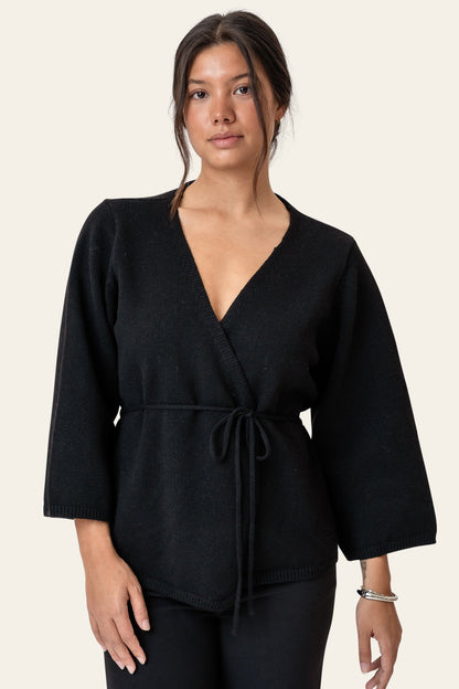Anne Omslagscardigan – Svart