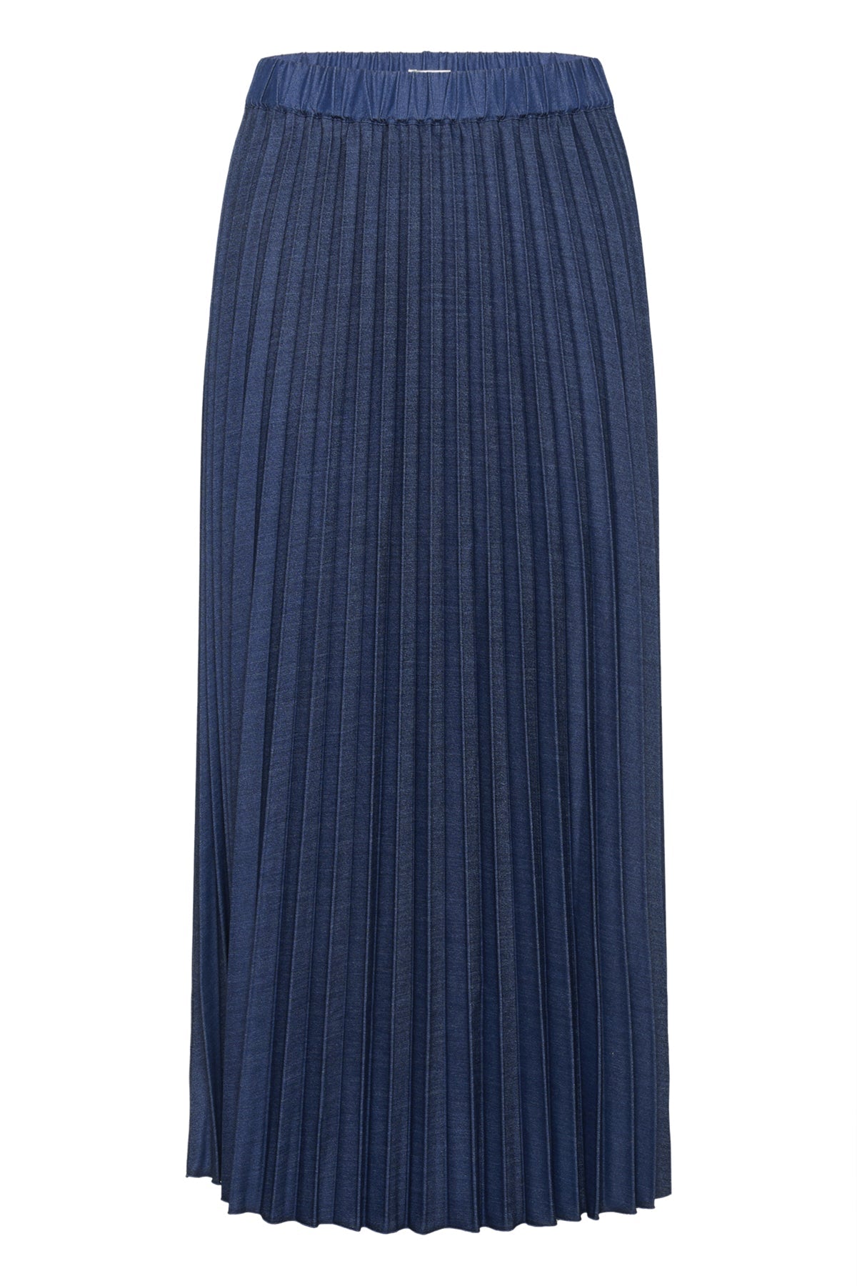 Cherriew Plisséskjørt i Mørk Denim