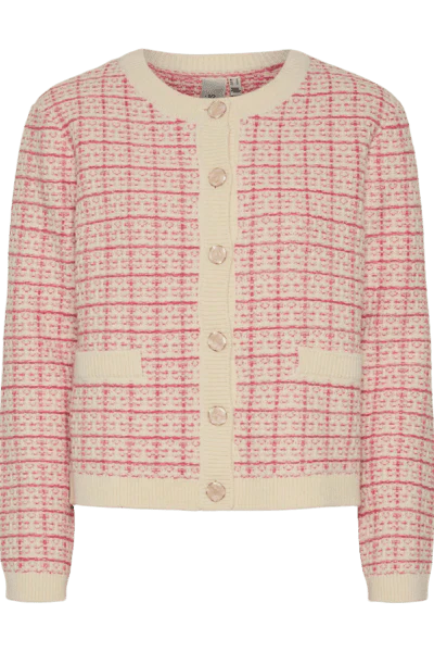 Livia kort strikket cardigan – rosa